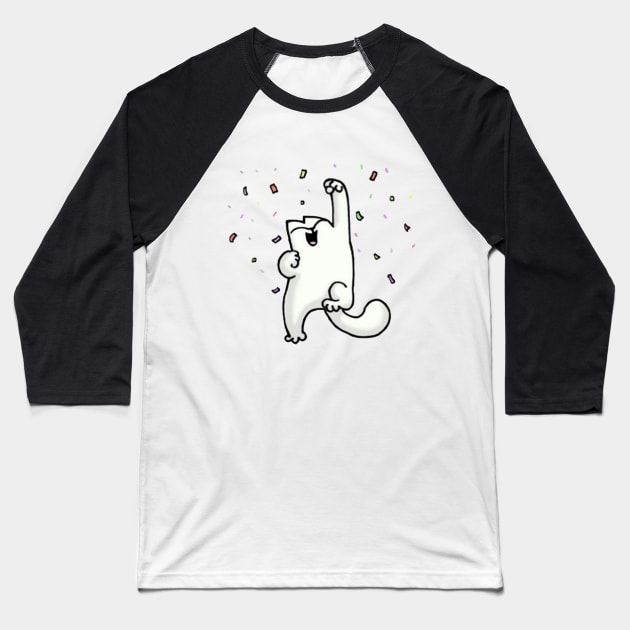 Simon's Cat Baseball T-Shirt by ProjectDogStudio